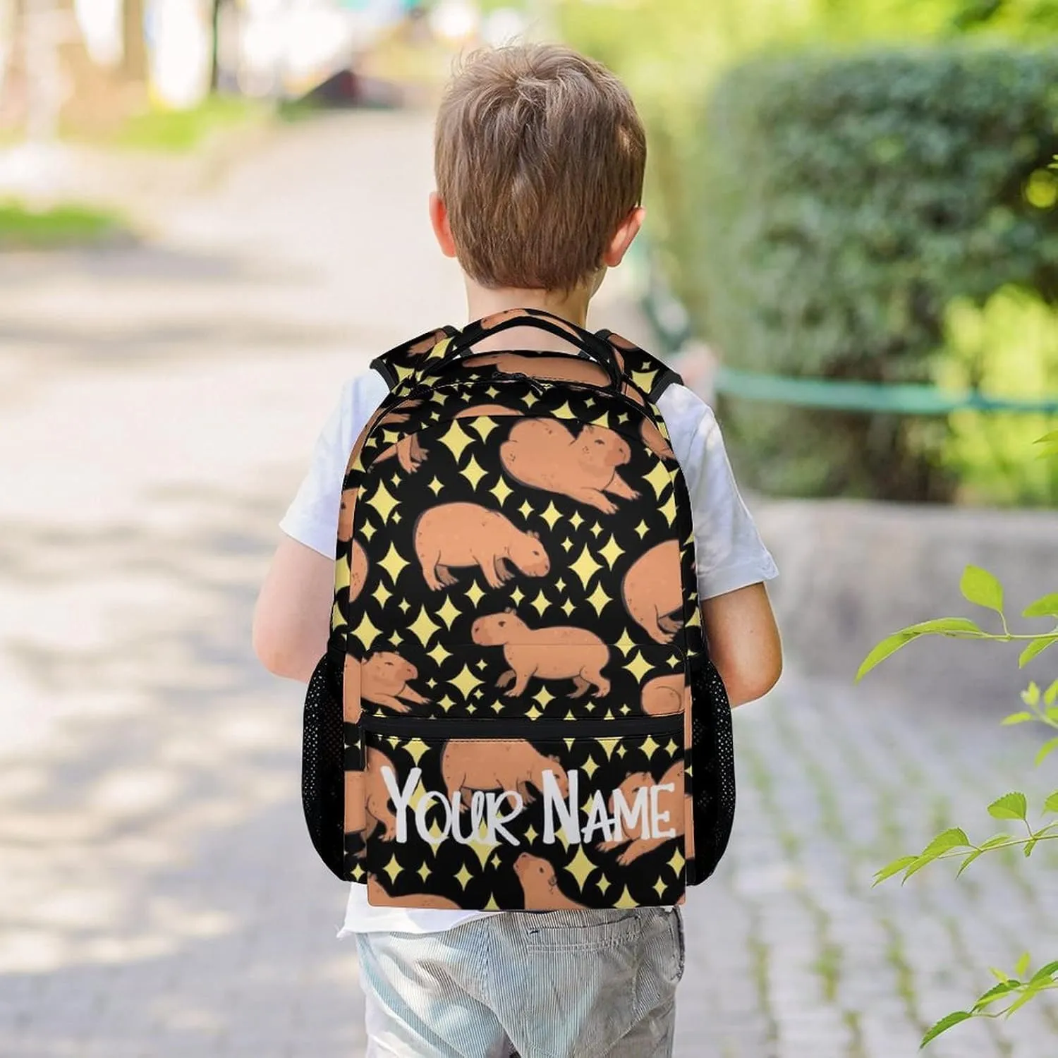 Personalized Backpack for Girls, School Backpacks for Kids Boys, 17 Inch Cute Customized Kids Bookbag, Custom Name Bookbags for Elementary Middle School