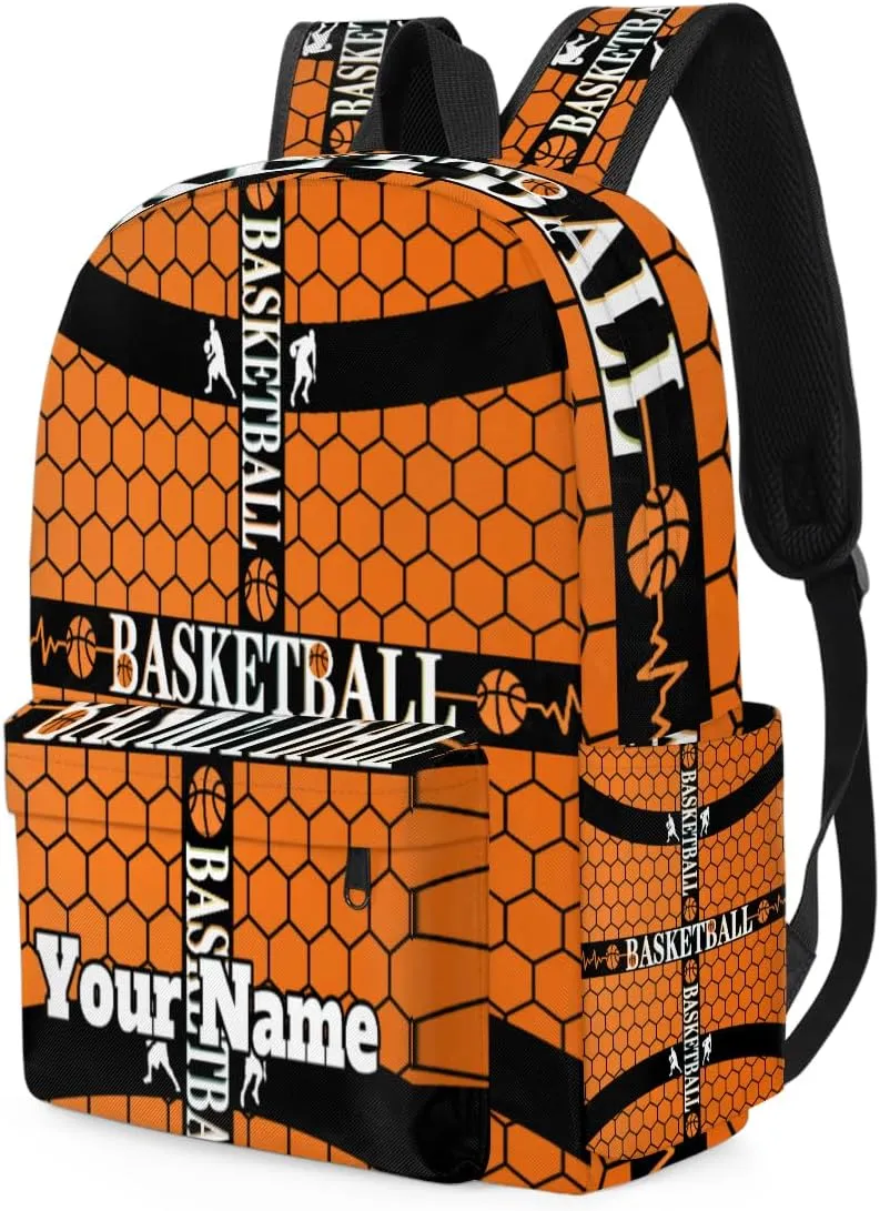 Personalized Basketball Preschool Toddler Backpack for Boys Girls Custom Kids Name Small Bookbags Kindergarten Elementary Backpack, Sport Theme