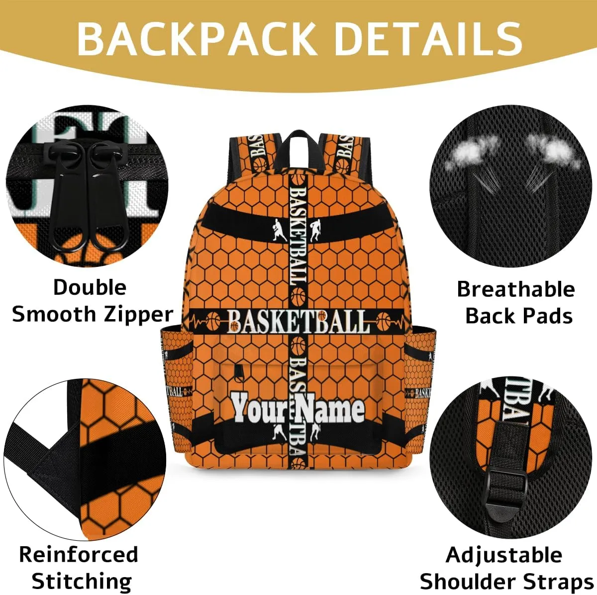 Personalized Basketball Preschool Toddler Backpack for Boys Girls Custom Kids Name Small Bookbags Kindergarten Elementary Backpack, Sport Theme