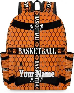 Personalized Basketball Preschool Toddler Backpack for Boys Girls Custom Kids Name Small Bookbags Kindergarten Elementary Backpack, Sport Theme