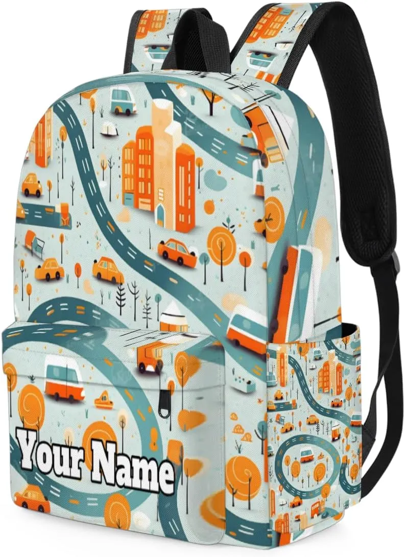 Personalized Cars Preschool Toddler Backpack for Boys Girls Custom Kids Name Small Bookbags Kindergarten Elementary Backpack, Cars
