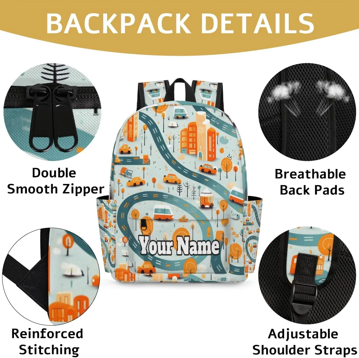 Personalized Cars Preschool Toddler Backpack for Boys Girls Custom Kids Name Small Bookbags Kindergarten Elementary Backpack, Cars