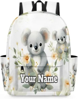 Personalized Cute Koala Preschool Toddler Backpack for Boys Girls Custom Kids Name Small Bookbags Kindergarten Elementary Backpack, Koala