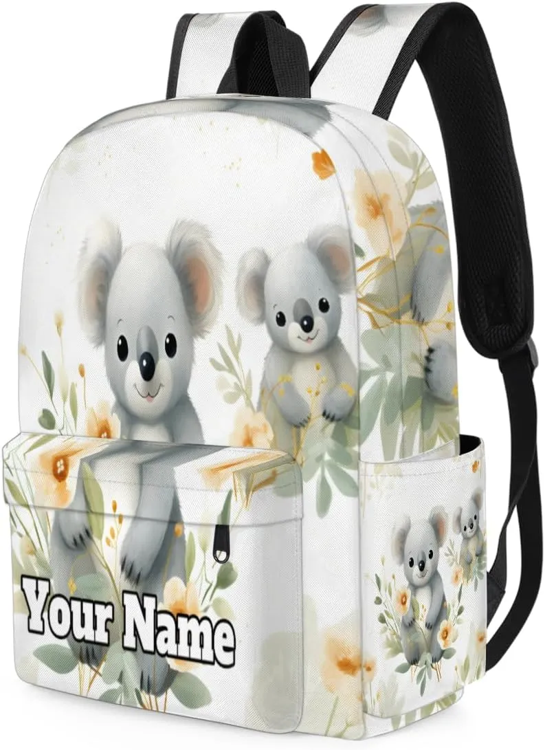 Personalized Cute Koala Preschool Toddler Backpack for Boys Girls Custom Kids Name Small Bookbags Kindergarten Elementary Backpack, Koala