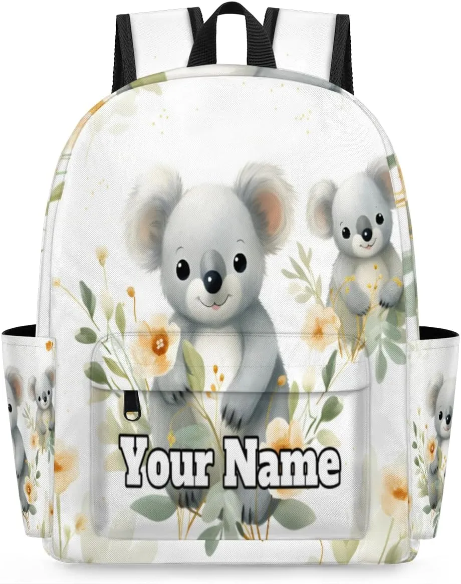 Personalized Cute Koala Preschool Toddler Backpack for Boys Girls Custom Kids Name Small Bookbags Kindergarten Elementary Backpack, Koala