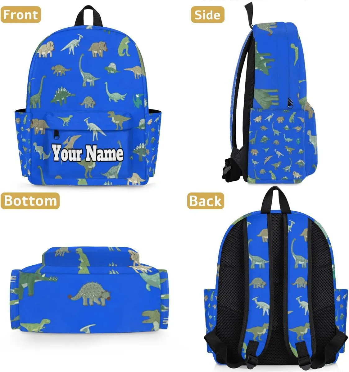 Personalized Dinosaur Preschool Toddler Backpack for Boys Girls Custom Kids Name Small Bookbags Kindergarten Elementary Backpack, Dinosaur Themed