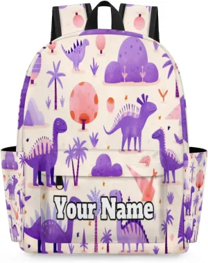 Personalized Dinosaur Preschool Toddler Backpack for Boys Girls Custom Kids Name Small Bookbags Kindergarten Elementary Backpack, Dinosaur Themed