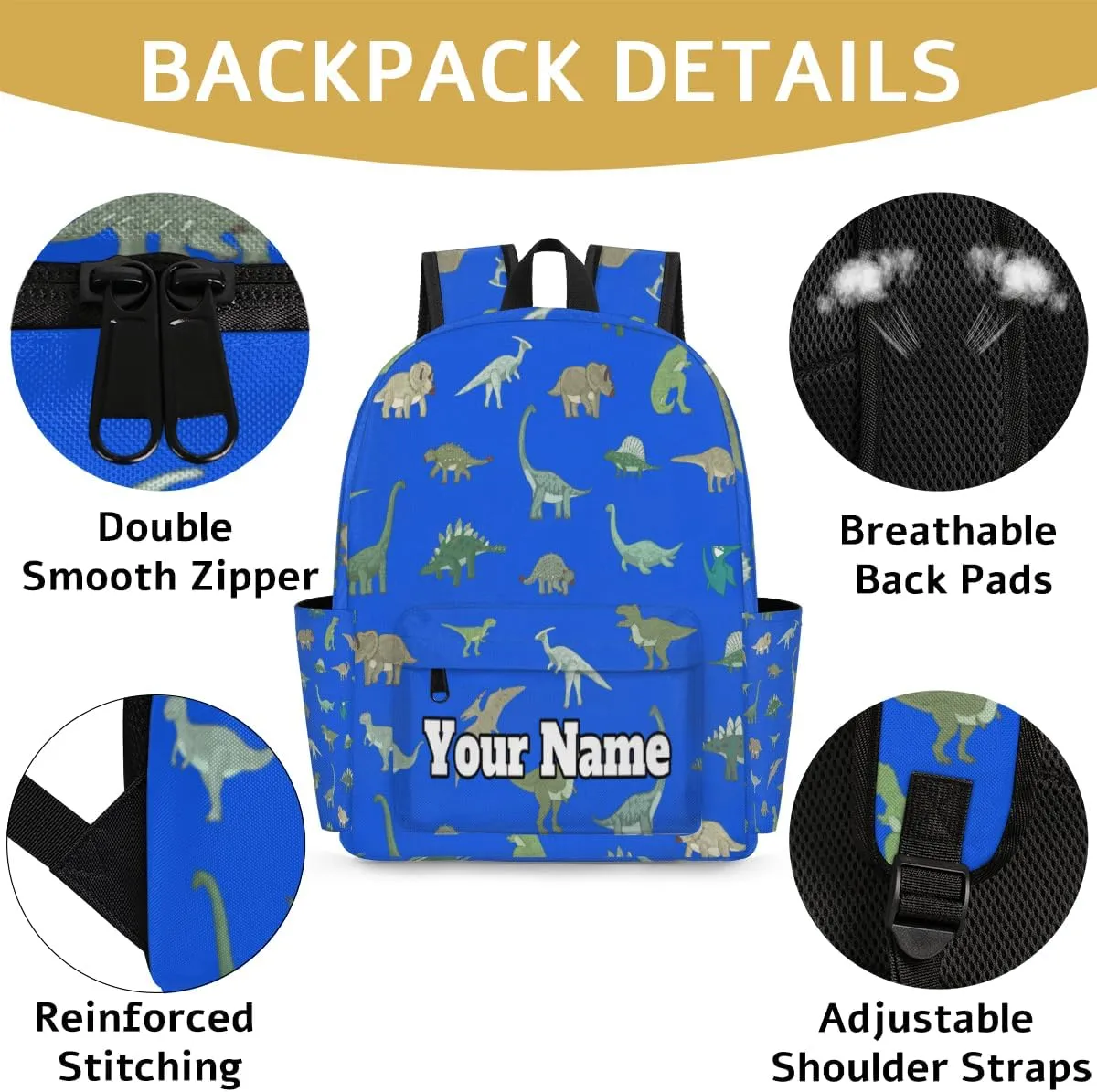 Personalized Dinosaur Preschool Toddler Backpack for Boys Girls Custom Kids Name Small Bookbags Kindergarten Elementary Backpack, Dinosaur Themed