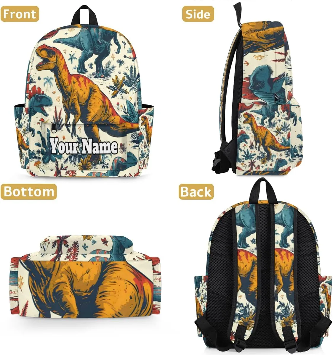 Personalized Dinosaurs Preschool Toddler Backpack for Boys Girls Custom Kids Name Small Bookbags Kindergarten Elementary Backpack, Tropical Palm Tree