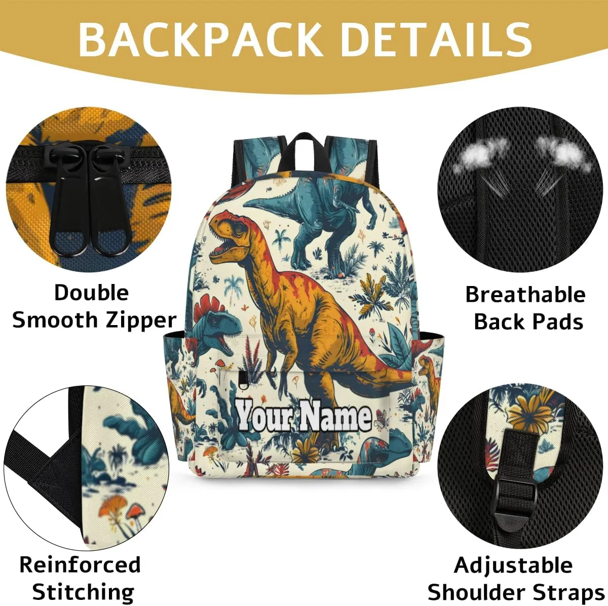 Personalized Dinosaurs Preschool Toddler Backpack for Boys Girls Custom Kids Name Small Bookbags Kindergarten Elementary Backpack, Tropical Palm Tree