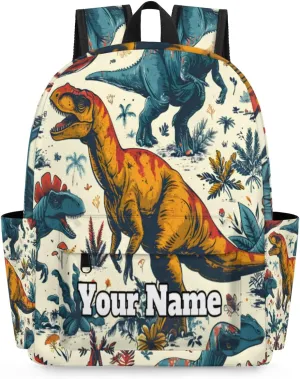 Personalized Dinosaurs Preschool Toddler Backpack for Boys Girls Custom Kids Name Small Bookbags Kindergarten Elementary Backpack, Tropical Palm Tree