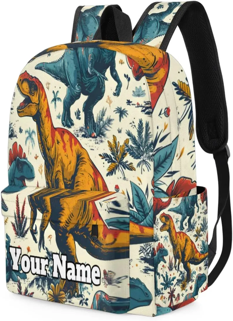 Personalized Dinosaurs Preschool Toddler Backpack for Boys Girls Custom Kids Name Small Bookbags Kindergarten Elementary Backpack, Tropical Palm Tree