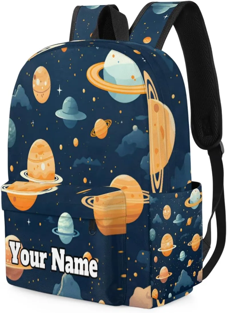 Personalized Galaxy Planet Preschool Toddler Backpack for Boys Girls Custom Kids Name Small Bookbags Kindergarten Elementary Backpack, Solar System