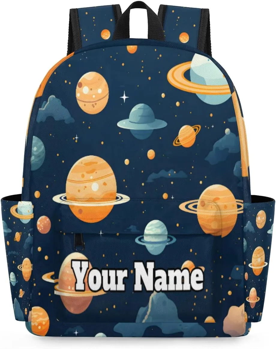 Personalized Galaxy Planet Preschool Toddler Backpack for Boys Girls Custom Kids Name Small Bookbags Kindergarten Elementary Backpack, Solar System