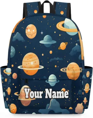 Personalized Galaxy Planet Preschool Toddler Backpack for Boys Girls Custom Kids Name Small Bookbags Kindergarten Elementary Backpack, Solar System
