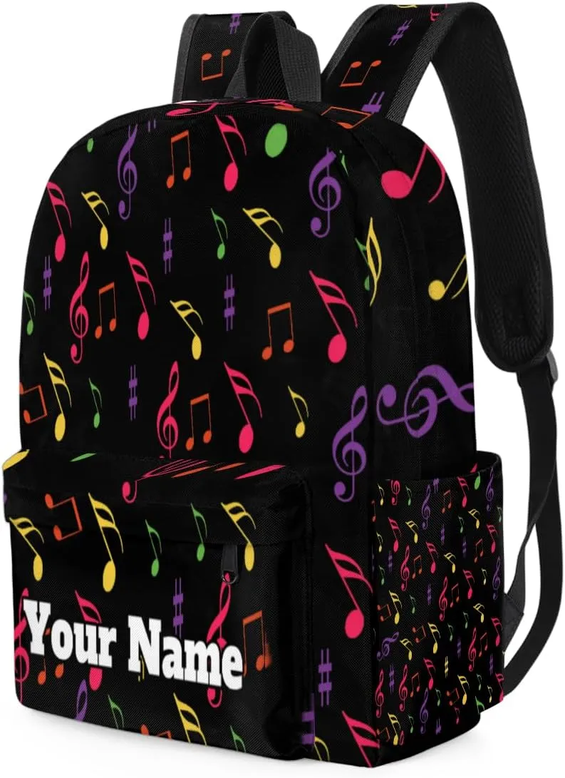 Personalized Music Note Preschool Toddler Backpack for Boys Girls Custom Kids Name Small Bookbags Kindergarten Elementary Backpack, Colorful Music