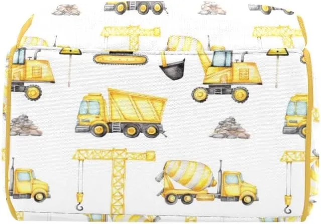 Personalized Name Diaper Bag Backpack Excavator Truck Concrete Mixer Multifunction Travel Backpack Nappy Bag Daypack for Mom Dad Boy Girl