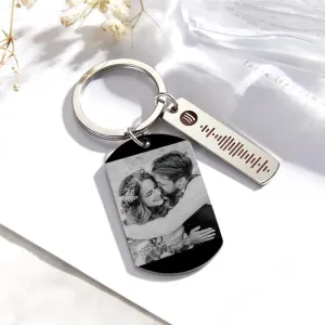 Personalized Photo Spotify Calendar Keychain