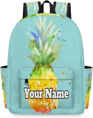 Personalized Pineapple Preschool Toddler Backpack for Boys Girls Custom Kids Name Small Bookbags Kindergarten Elementary Backpack, Tropical Pineapple