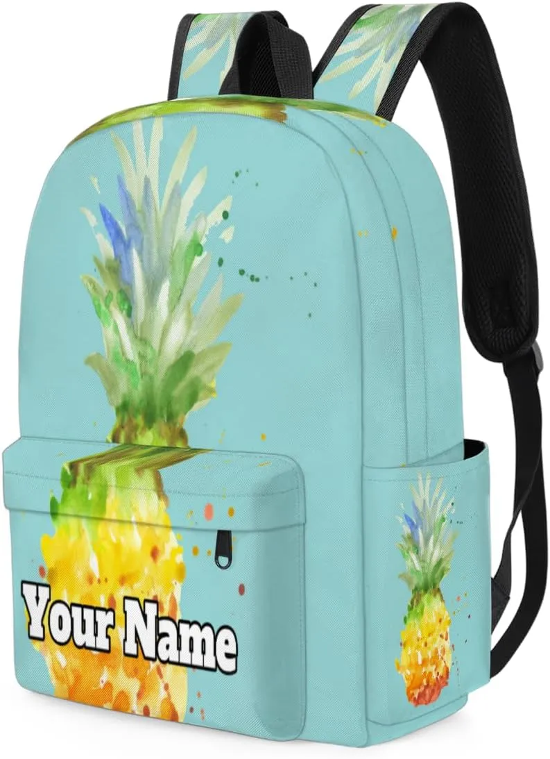 Personalized Pineapple Preschool Toddler Backpack for Boys Girls Custom Kids Name Small Bookbags Kindergarten Elementary Backpack, Tropical Pineapple