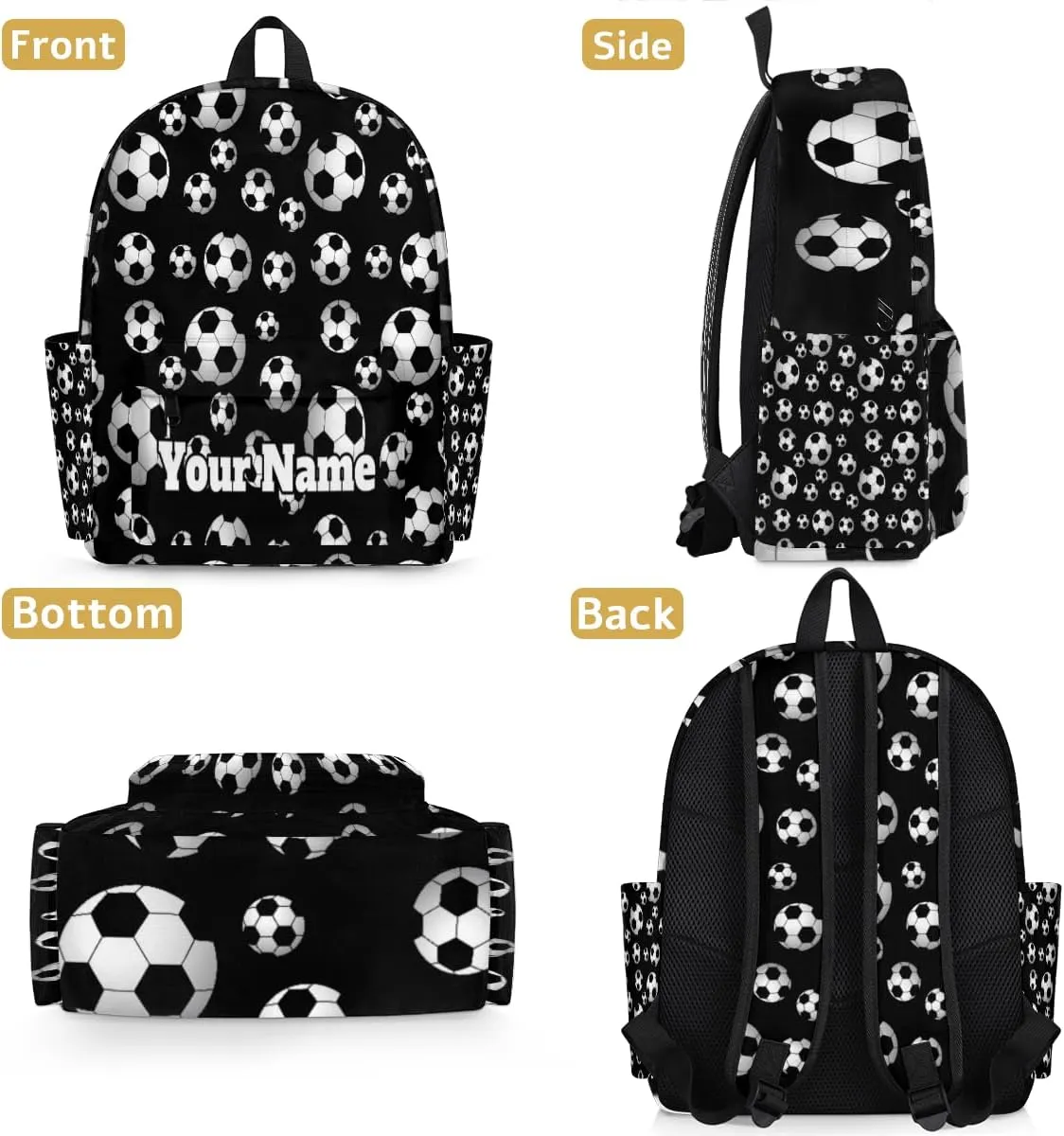 Personalized Soccer Preschool Toddler Backpack for Boys Girls Custom Kids Name Small Bookbags Kindergarten Elementary Backpack, Sport