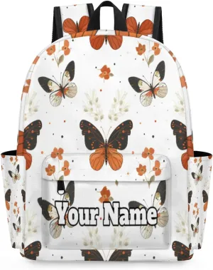 Personalized Spring Butterfly Preschool Toddler Backpack for Boys Girls Custom Kids Name Small Bookbags Kindergarten Elementary Backpack, Watercolor Butterfly