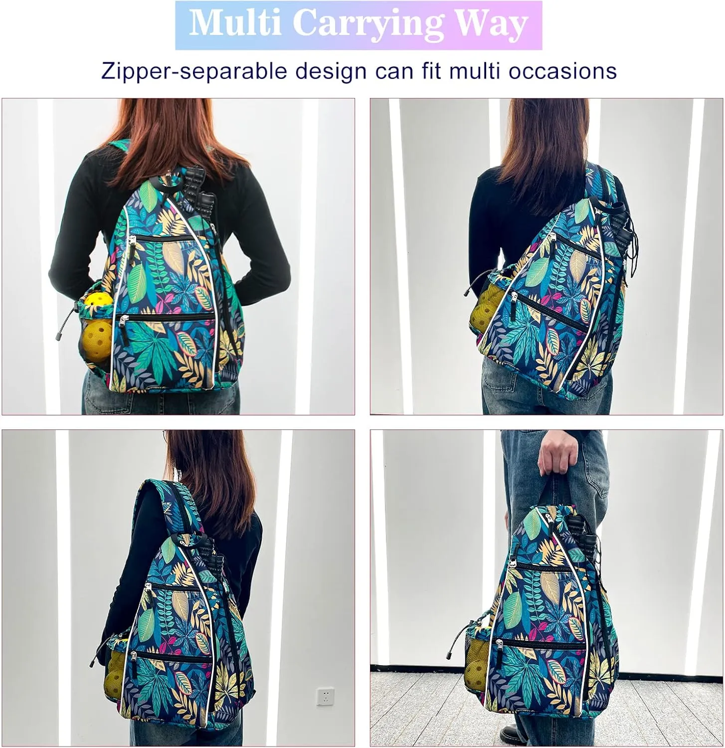 Pickleball Tennis Bag Backpack for Men Women - Sports Crossbody Franklin Pickle Ball Tennis Travel Sling Bag