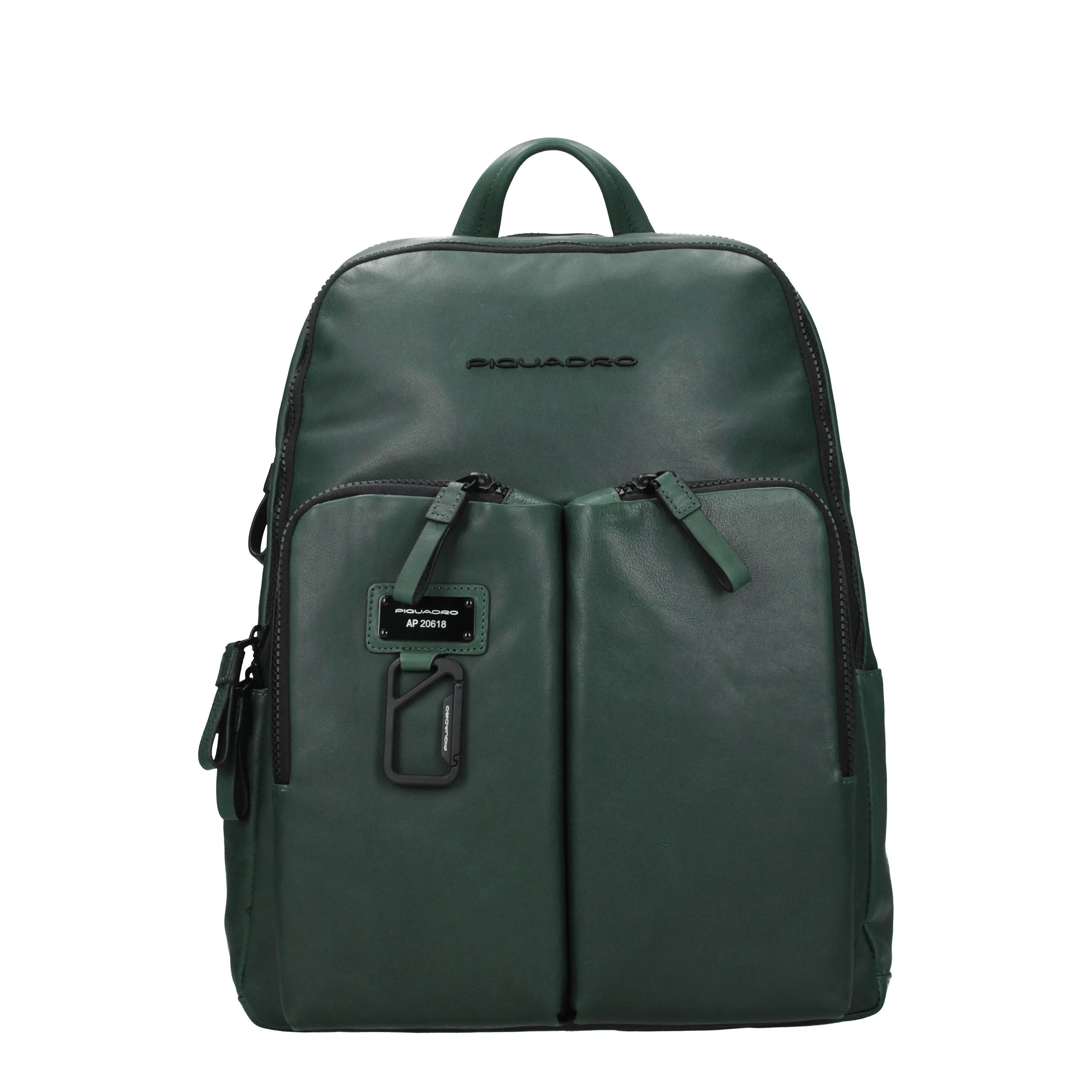 Piquadro Backpacks and Pouches Men Leather Green/Green Bottle