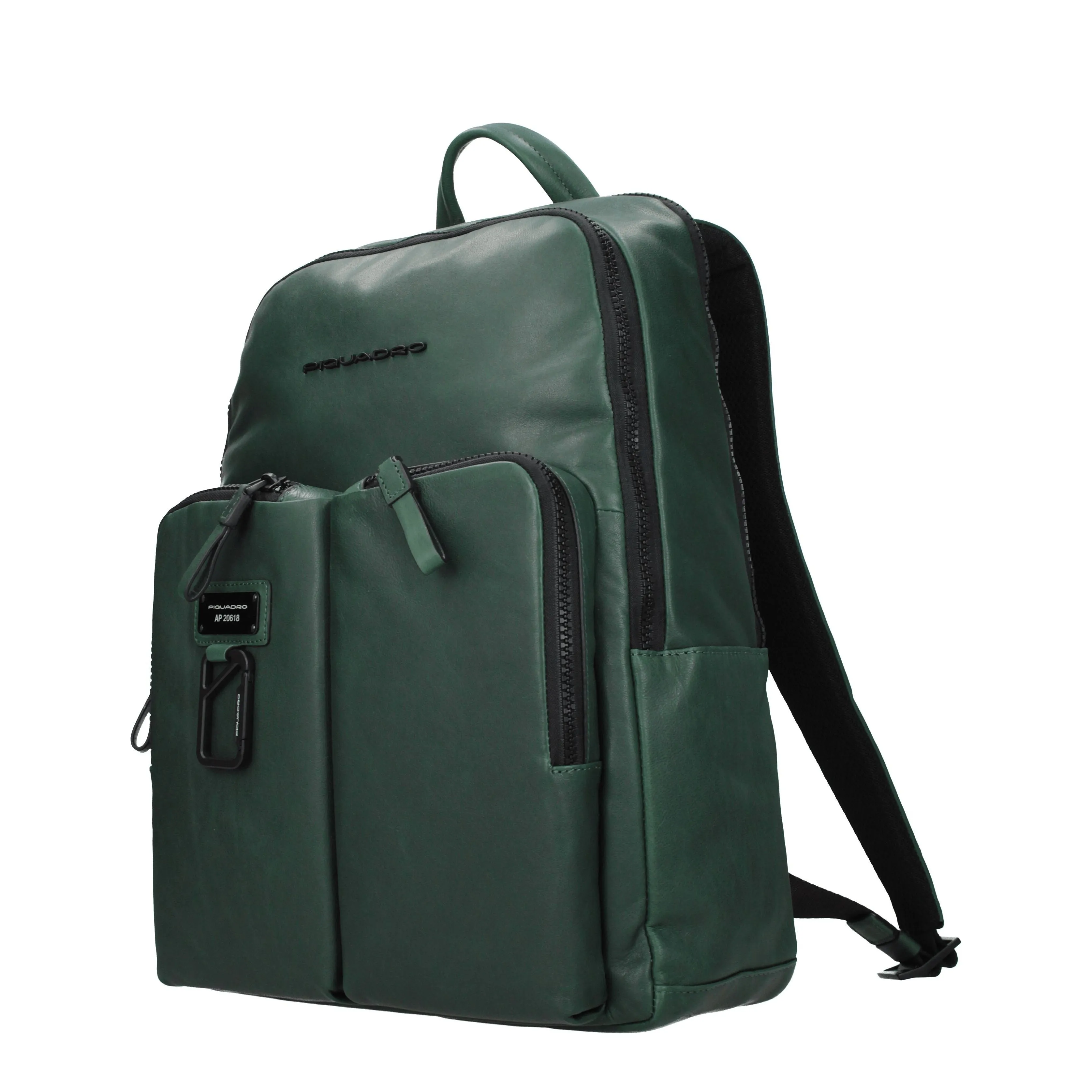 Piquadro Backpacks and Pouches Men Leather Green/Green Bottle