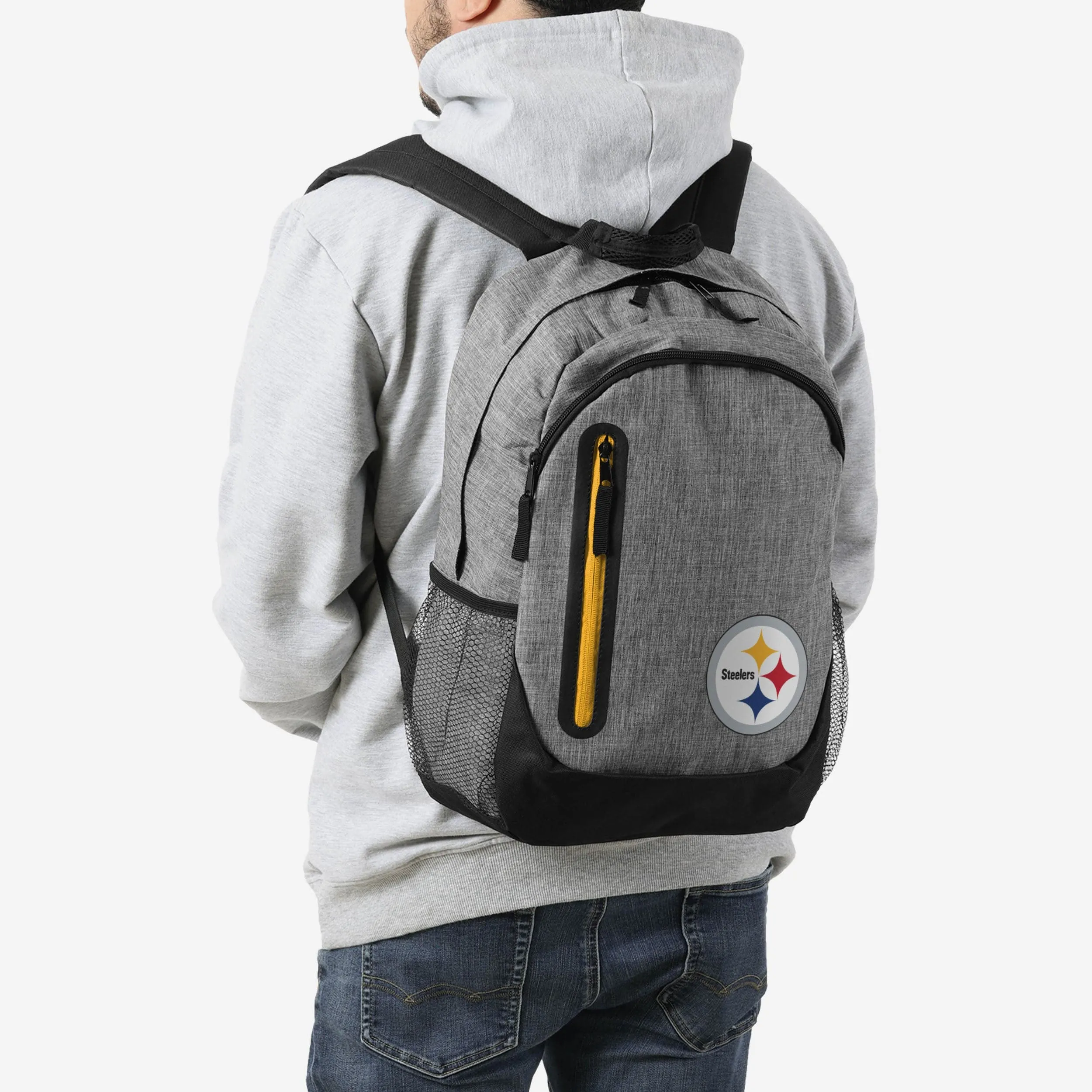Pittsburgh Steelers Heather Grey Bold Color Backpack