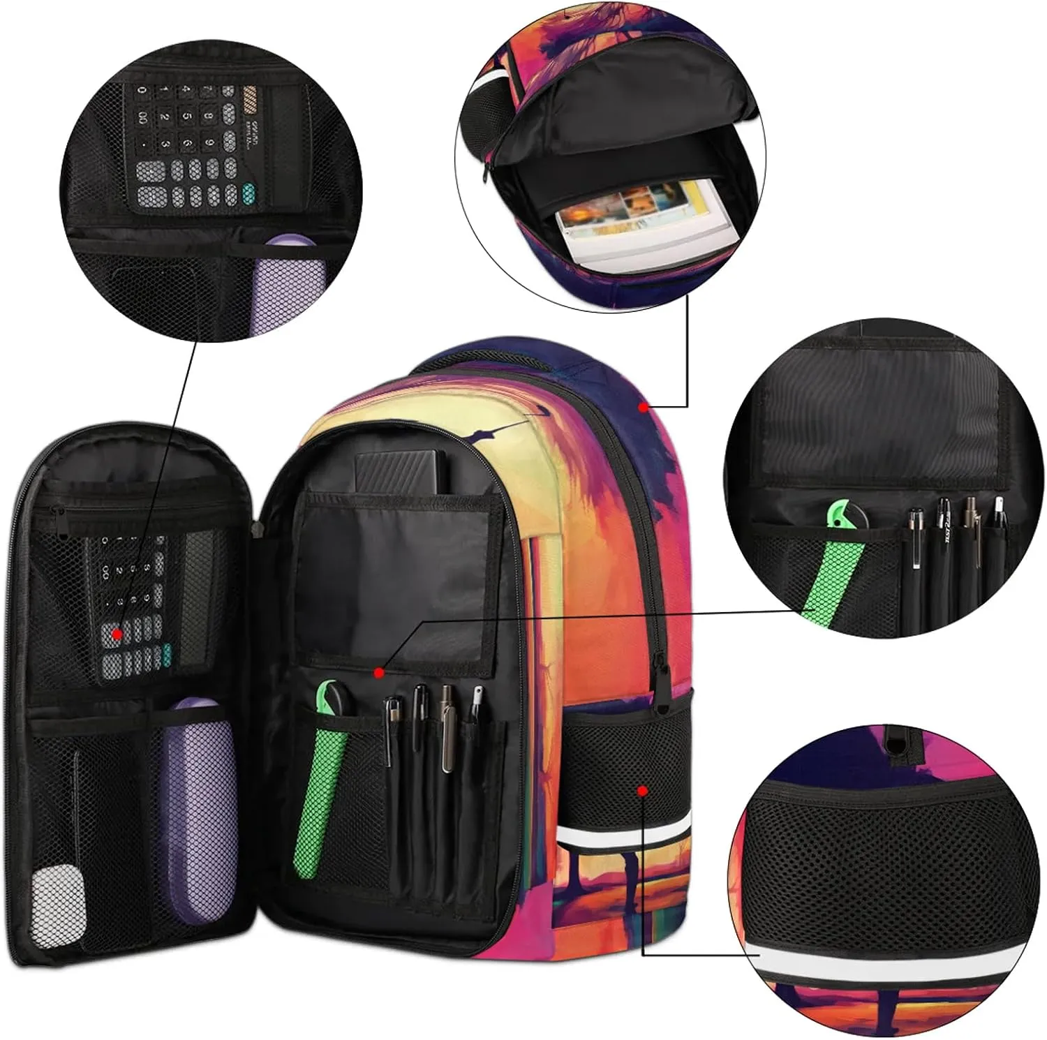 Playing Golf Travel Backpack Waterproof Laptop Shoulder Bag with Adjustable Strap Casual Hiking Gym Travel Daypack