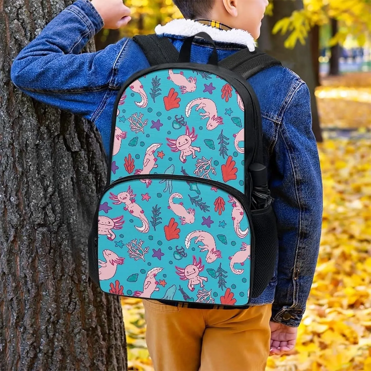 Poceacles Funny Axolotl Design Travel Laptop Casual Backpack Water Resistant Anti-Theft Bag 17 Inch Computer Business Backpacks for Women Men College School