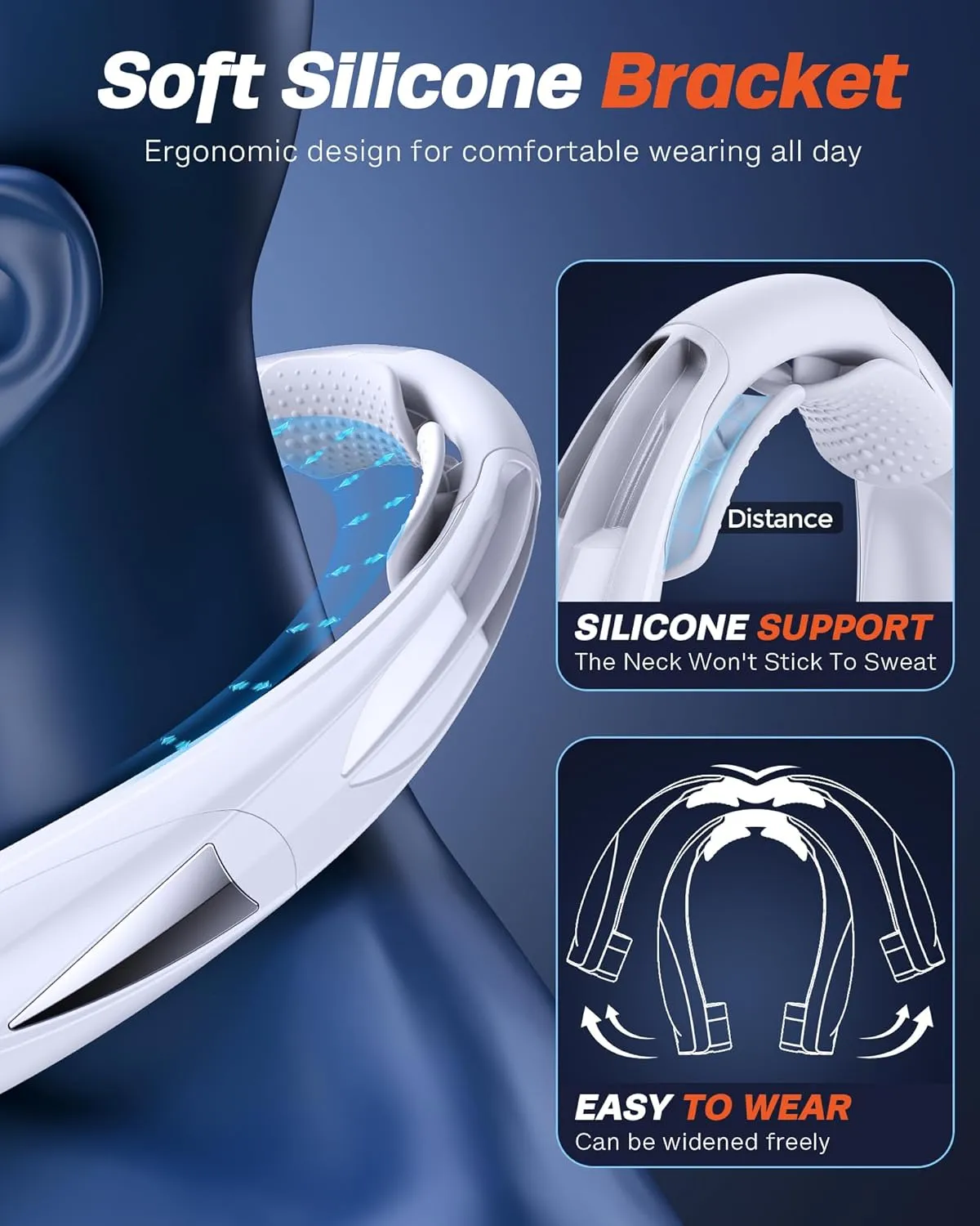Portable Neck Fan - with LED Book Light, 6-20 Hrs Long Battery, 6-Speed Adjustable, USB-C Rechargeable, Ultra Quiet, Hands-Free Personal Cooling for Men Women Outdoor Indoor