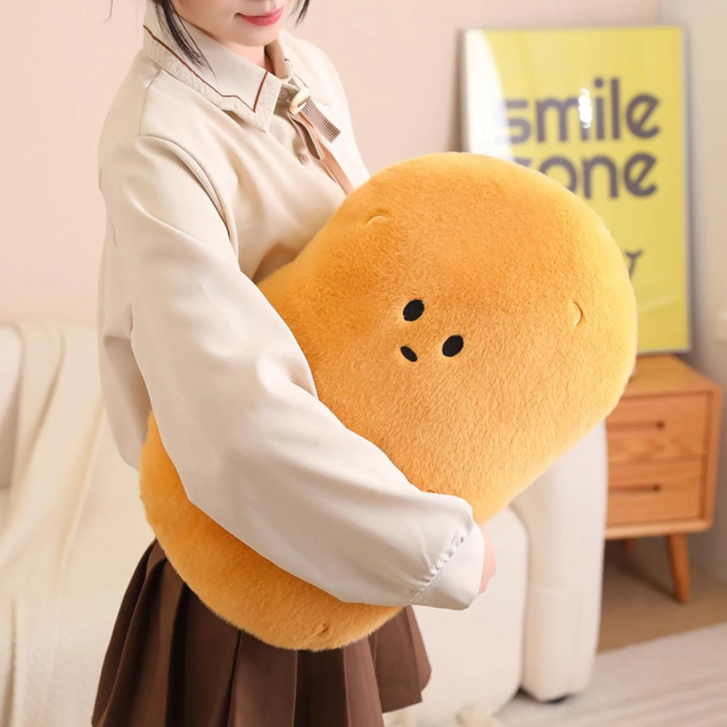 Potato Plush, Kawaii Stuffed Potato Pillow Soft Realistic Potato Plushie Toy Funny Food Plush Pillows Gift for Home Decor Party, 21.6 inch