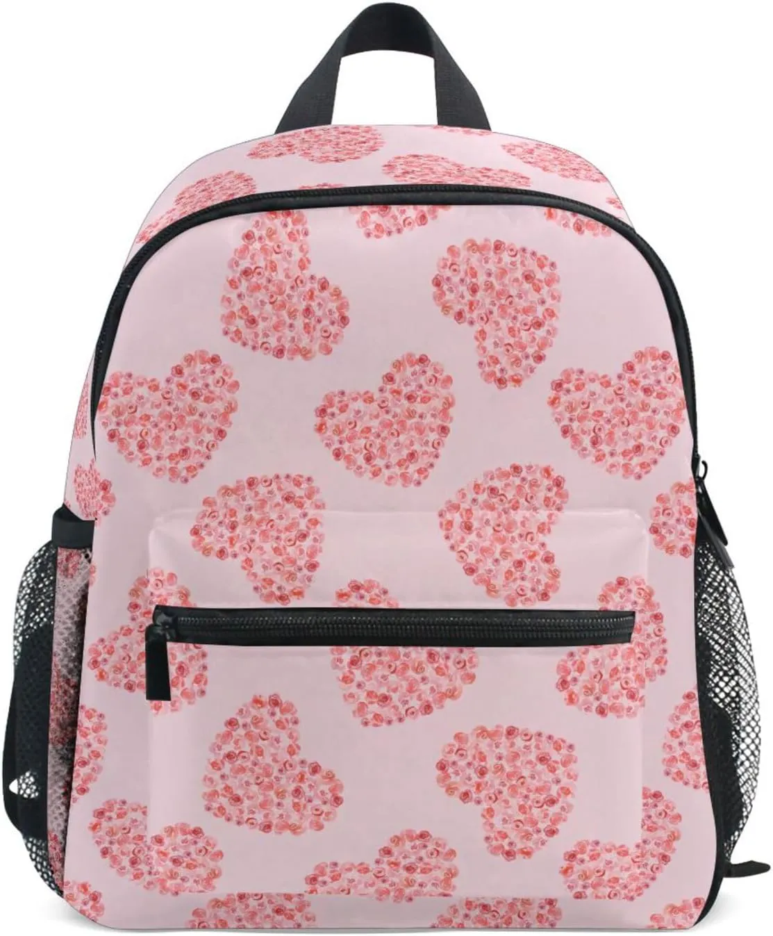 Preschool Backpack Red Roses Hearts Toddler School Book Bag for Girls Boys Kids Kindergarten Travel Bag