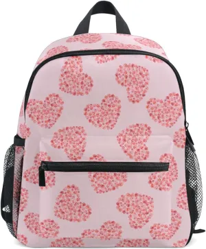 Preschool Backpack Red Roses Hearts Toddler School Book Bag for Girls Boys Kids Kindergarten Travel Bag