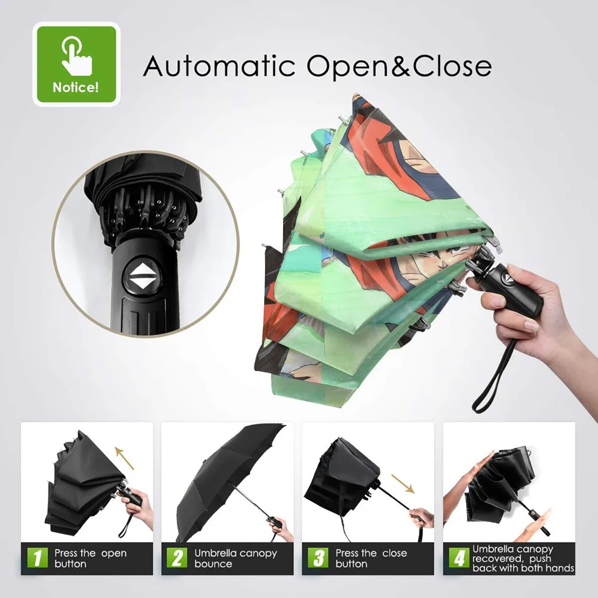 Professional-grade 417237502 Automatic Tri-fold Feature-rich Umbrella