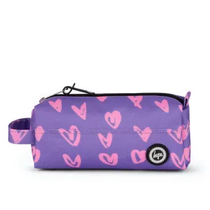 Purple/Pink Scribble Hearts Pencil Case