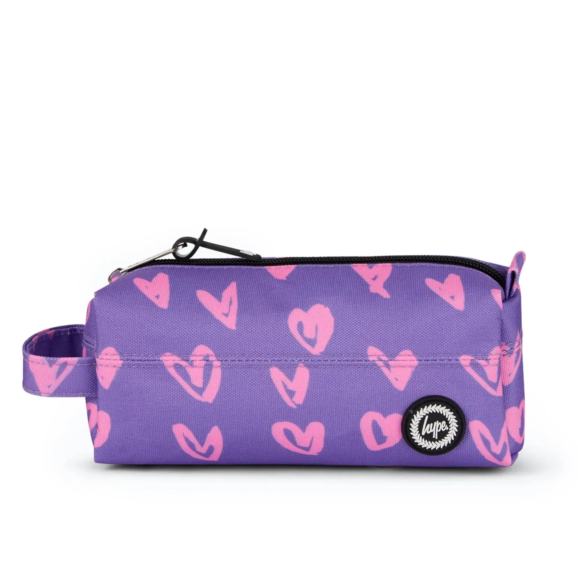 Purple/Pink Scribble Hearts Pencil Case