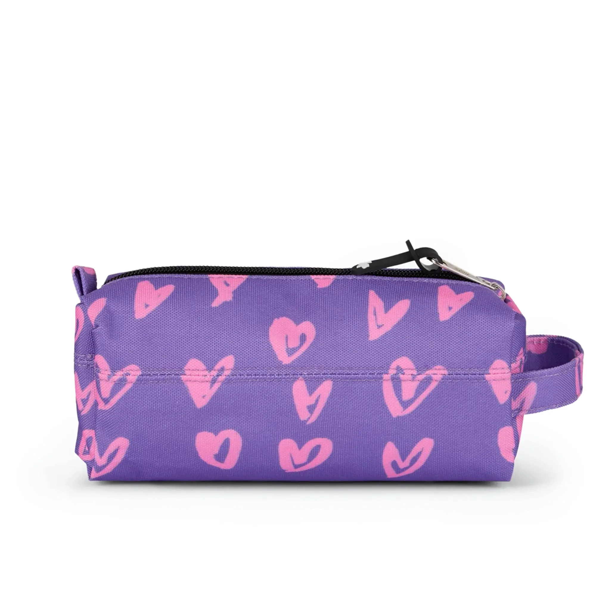 Purple/Pink Scribble Hearts Pencil Case