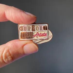 "Support Local Artists" 1.25" Soft Enamel Paint Palette Pin