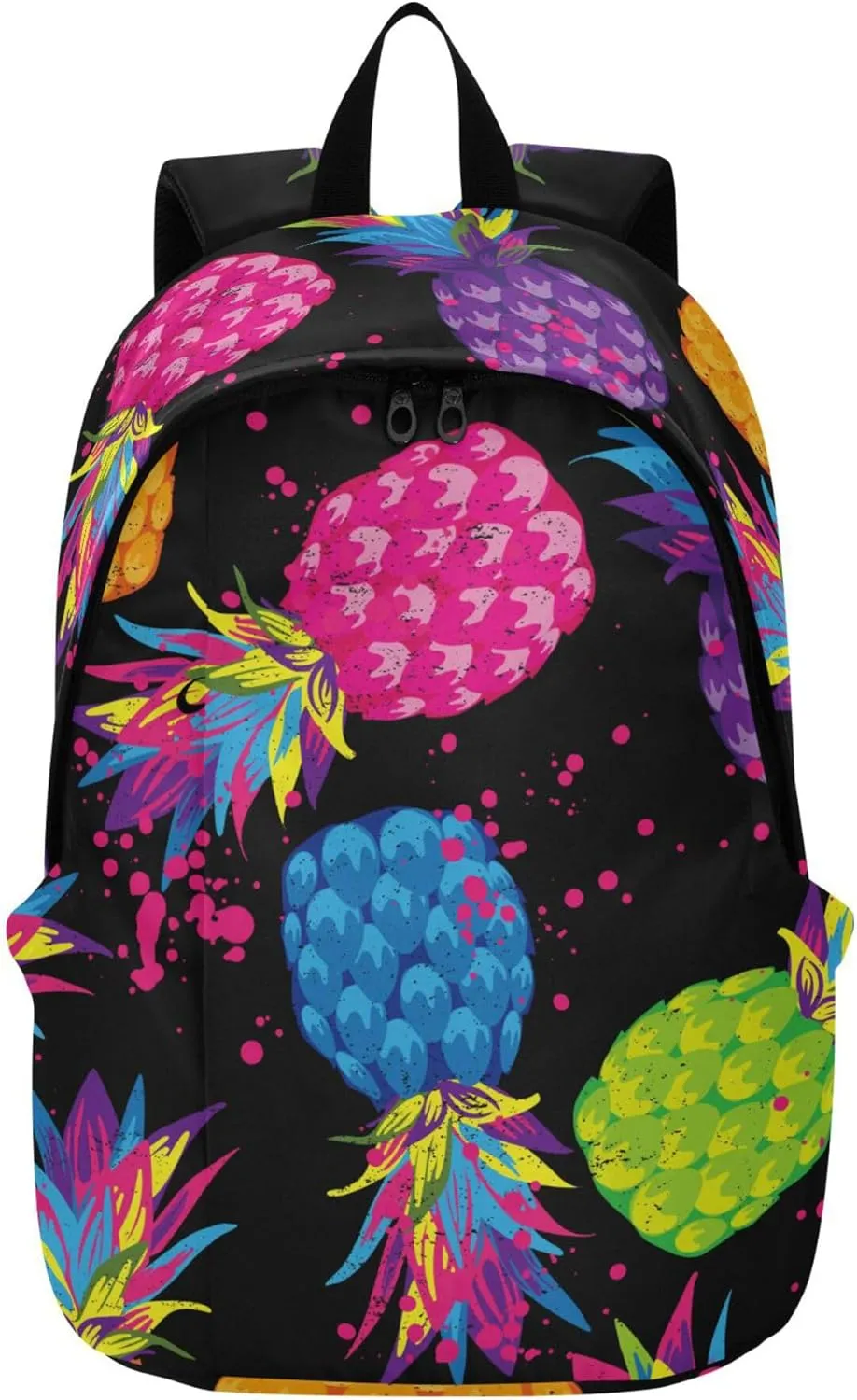 Rainbow Pineapple Fruit Laptop Backpack Travel Hiking Camping Work Computer Back Packs Book Bags for Women Men