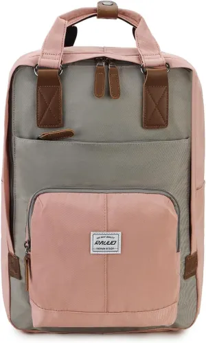 RAVUO Backpack Men Women, Water Resistant 15.6 inch Laptop Haversacks College Bag Casual Daypack Travel Flap Rucksack