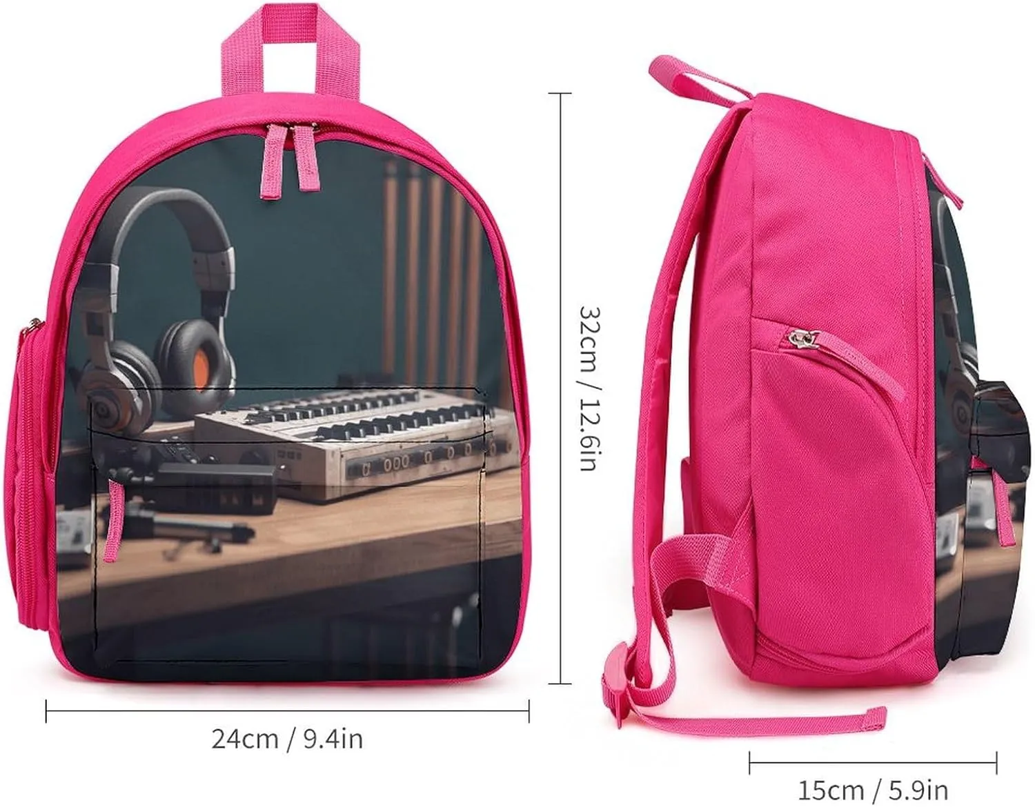 Recorder with Headphones Travel Backpack Casual Bag Lightweight Hiking Backpacks for Business, Travelling, Hiking