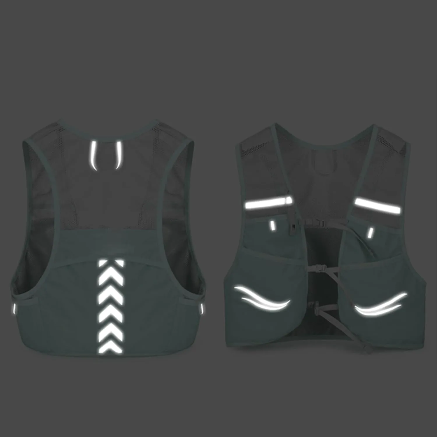 Reflective Running Vest Water Bladder Pack With Phone Holder Adjustable Light Weight Running Backpacks For Men Women