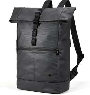 Rolltop Backpack Water Resistant for Adults 15 inch Laptop Backpacks Heavy Duty Commuter Mens Backpack for Work College Travel Black