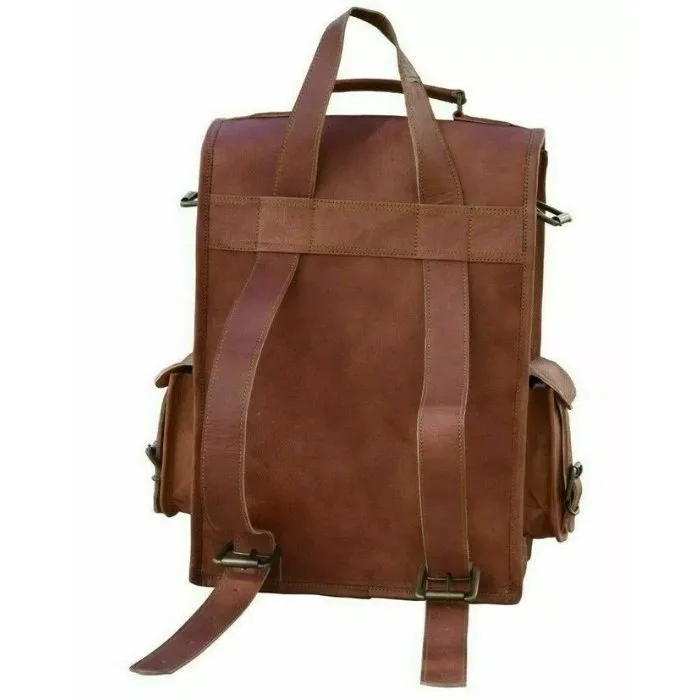 Rustic Brown Handmade Leather Backpack