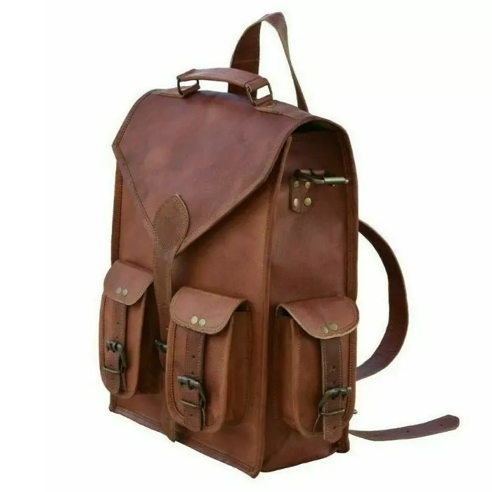 Rustic Brown Handmade Leather Backpack