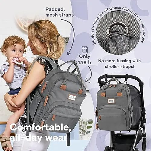 Ruvalino Classic Diaper Bag Backpack - Iron Gray