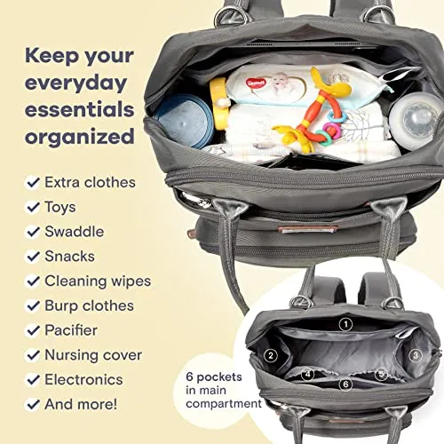 Ruvalino Classic Diaper Bag Backpack - Iron Gray